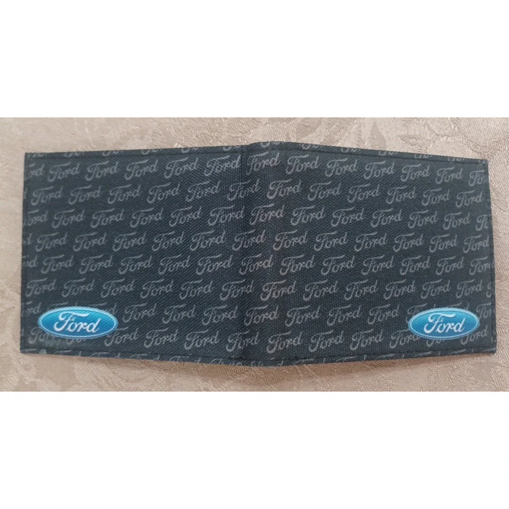 Buckle Down Ford Emblem Logo Bifold Canvas Slim Wallet 4 x 3 1/2
